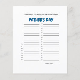 Lámina Juego de creadores de palabras del Día del Padre