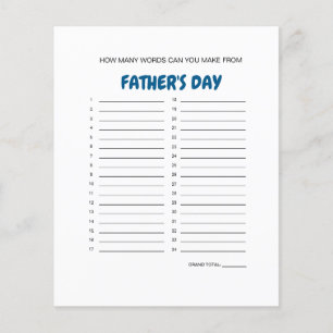 Lámina Juego de creadores de palabras del Día del Padre