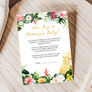 Lámina Juego de Cuánto Crece Aloha Baby Piña para Baby Sh
