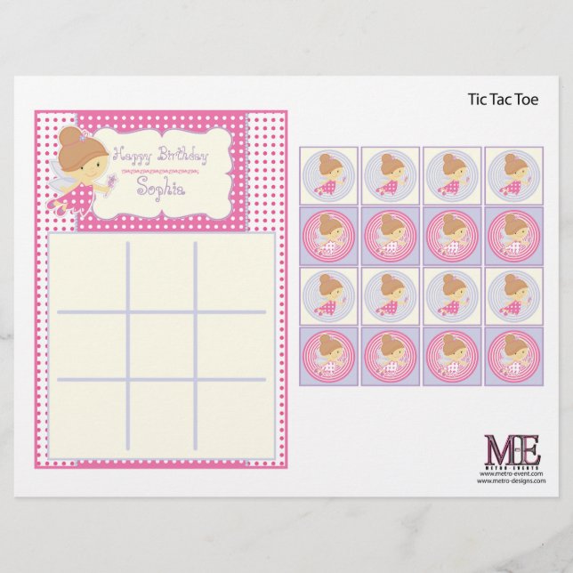 Lámina Juego de cumpleaños de hadas (Anverso)