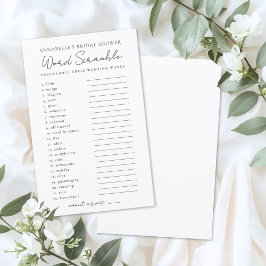 Lámina Juego de desorden de palabras de boda para la fies
