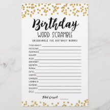 Juego de desordenar palabras de cumpleaños con res