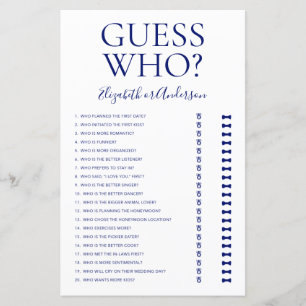 Lámina Juego de Despedida de Soltera Azul Marino Guess Wh
