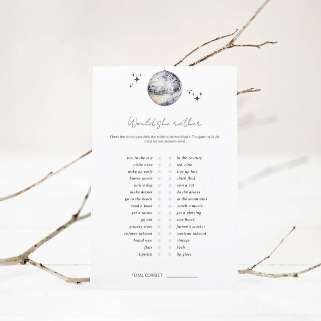 Lámina Juego de Despedida de Soltera con Bola de Discotec (Subido por el creador)