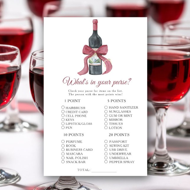Lámina Juego de despedida de soltera con vino ¿Qué hay en (Subido por el creador)