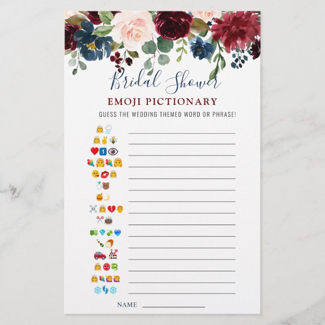 Lámina Juego de Despedida de Soltera en Azul Mariner Burg (Anverso)