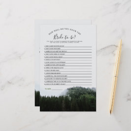 Lámina Juego de Despedida de Soltera en el Bosque Lluvios