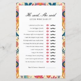 Lámina Juego de Despedida de Soltera Floral Mexicano 'Él 