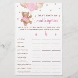 Lámina Juego de dispersión Baby Shower Teddy Bear