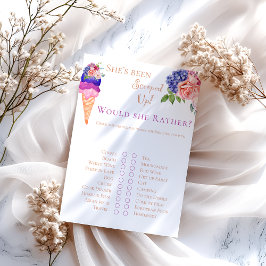 Lámina Juego de diversión con ducha de novia floral con c