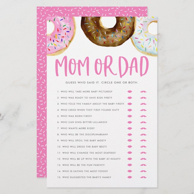 Lámina Juego de ducha con donuts de chocolate y rosa para (Anverso / Reverso)