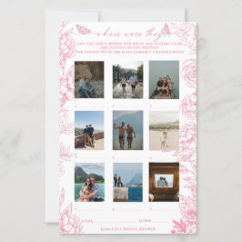 Lámina Juego de ducha con flores de color rosa y blanco