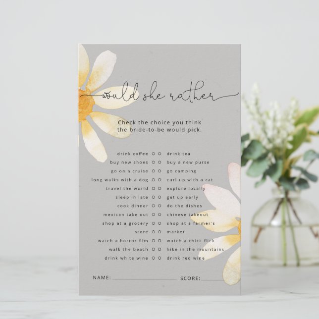 Lámina Juego de ducha con flores silvestres acuáticas (Anverso de pie)