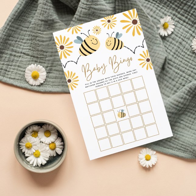 Lámina Juego de ducha de bebé Abeja de Bingo de girasol b (Subido por el creador)