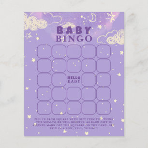 Lámina Juego de ducha de bebé Bingo de bebé Purple Dream
