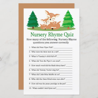 Lámina Juego de ducha de bebé Cuer Deer Nursery Rhyme