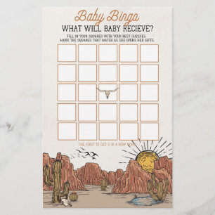 Lámina Juego de ducha de bebé de bingo de bebé de Wild We