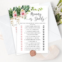 Lámina Juego de ducha de bebé de mamá tropical o papá