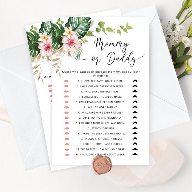 Lámina Juego de ducha de bebé de mamá tropical o papá (Subido por el creador)