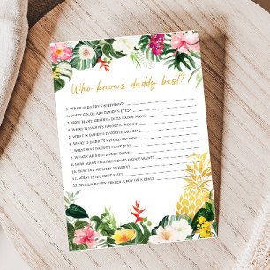 Lámina Juego de ducha de bebé de piña Aloha Baby Who Know