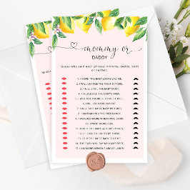 Lámina Juego de ducha de bebé mami o papi