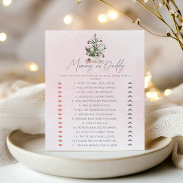 Lámina Juego de ducha de bebé mami rosa de invierno o pap