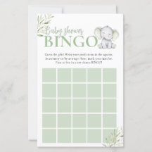 Juego de ducha de bebé Niña Elefante Pequeño Bingo