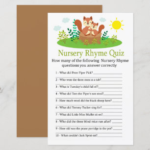 Lámina Juego de ducha de bebé Rhyme de ardilla