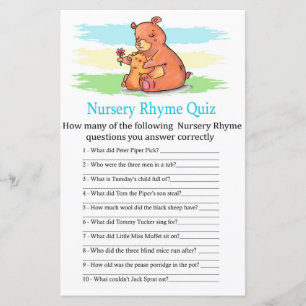 Lámina Juego de ducha de bebé Rhyme Prueba de Nursery