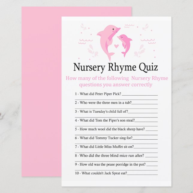 Lámina Juego de ducha de bebé Rhyme Prueba de Nursery Dol (Anverso / Reverso)