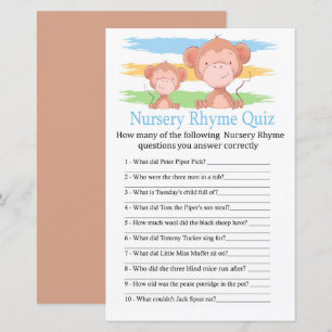 Lámina Juego de ducha de bebé Rhyme Prueba de Nursery Mon