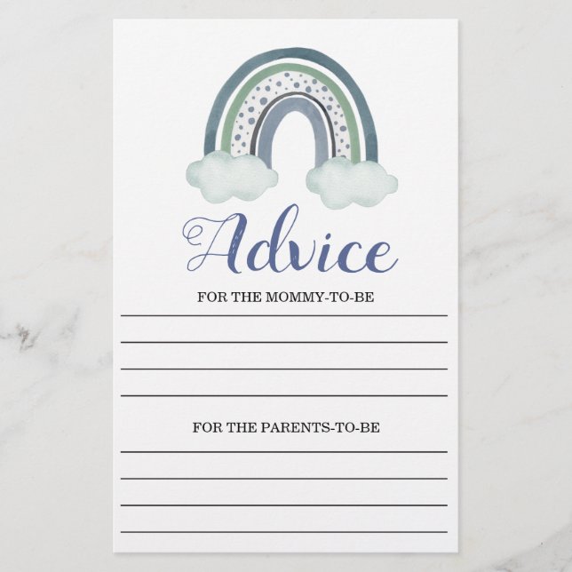 Lámina Juego de ducha de Blue Baby Boy (Anverso)