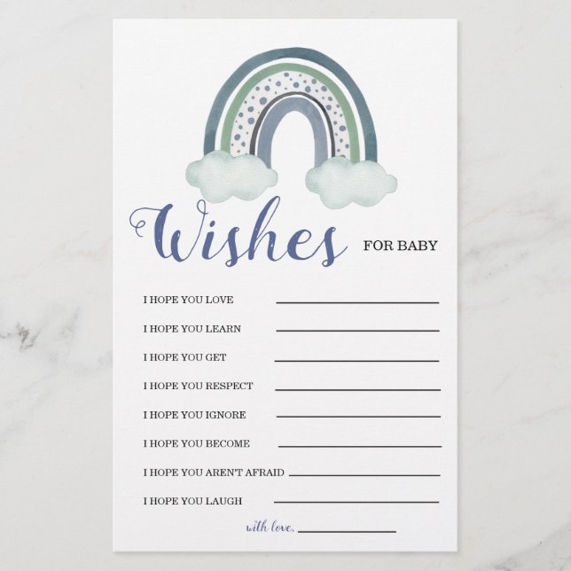 Lámina Juego de ducha de Blue Baby Boy (Anverso)