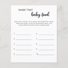Lámina Juego de ducha de comida para bebé Nombre