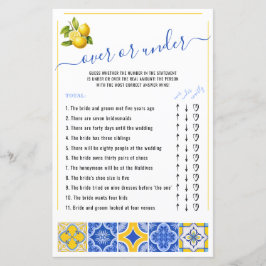 Lámina Juego de ducha de limón limón sobre o debajo de az