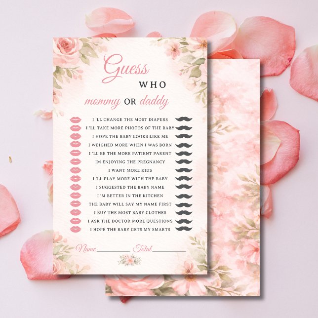 Lámina Juego de ducha de mamá o papá con flores rosadas (Subido por el creador)