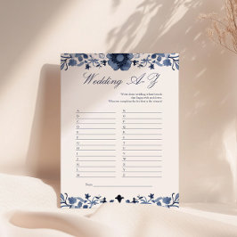 Lámina Juego de ducha de novia A-Z del Boda azul Delft |