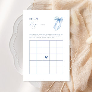 Lámina Juego de ducha de novia Bingo azul Bow Bridal