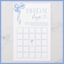 Juego de ducha de novia Bingo azul Bow Bridal