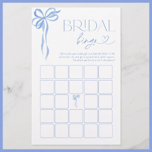 Lámina Juego de ducha de novia Bingo azul Bow Bridal