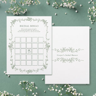 Lámina Juego de ducha de novia "Bingo de novia" verde sab