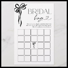 Lámina Juego de ducha de novia Bingo negro Bow