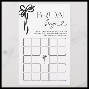 Lámina Juego de ducha de novia Bingo negro Bow