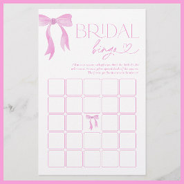 Lámina Juego de ducha de novia Bingo Rosa Bow Bridal