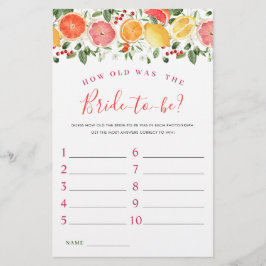 Lámina Juego de ducha de novia con corte de cítricos flor