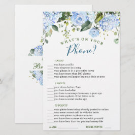 Lámina Juego de ducha de novia con verde hortensia azul