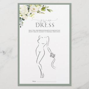 Lámina Juego de ducha de novia de color verde gris blanco