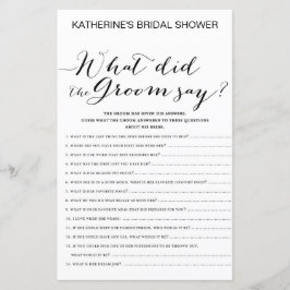 Lámina Juego de ducha de novia de fondo blanco