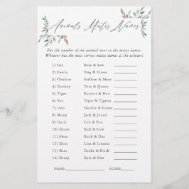 Lámina Juego de ducha de novia de invierno con vegetación