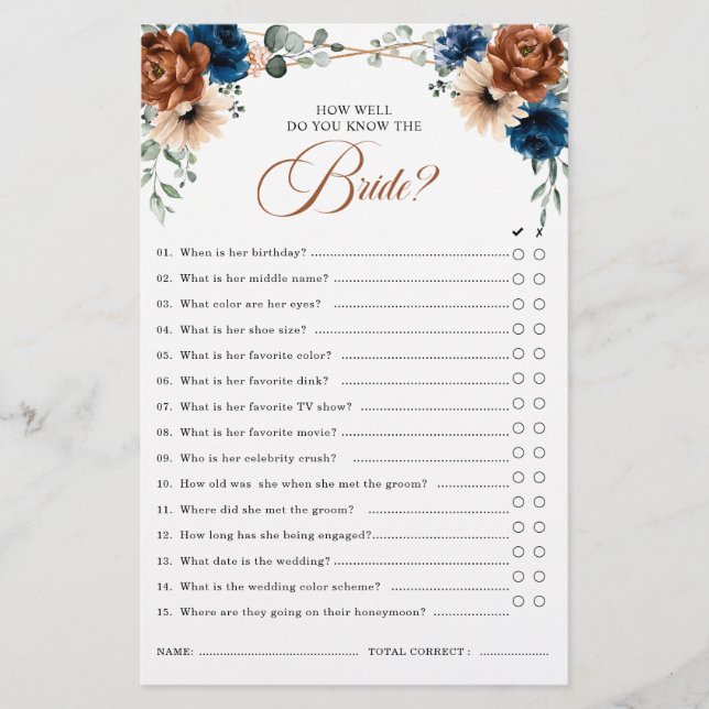 Lámina Juego de ducha de novia de la Marina de Terracota (Anverso)